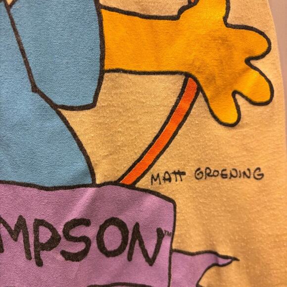 RETRO/VINTAGE Yellow Bart Simpson, Simpsons 1990’s Tank Top, size Medium - Picture 7 of 9